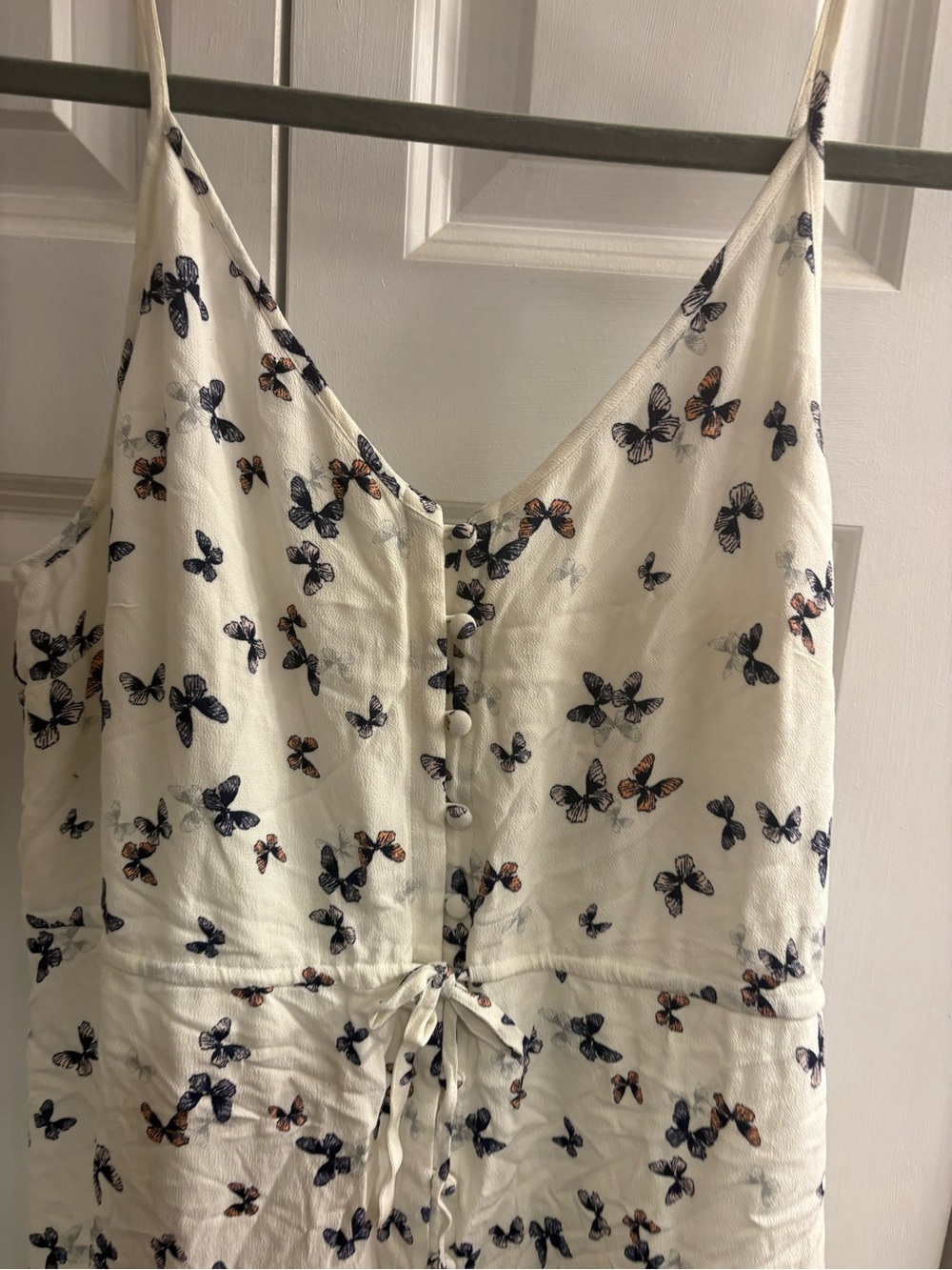 Rails Cream Strapless Butterfly Print Slip Dress